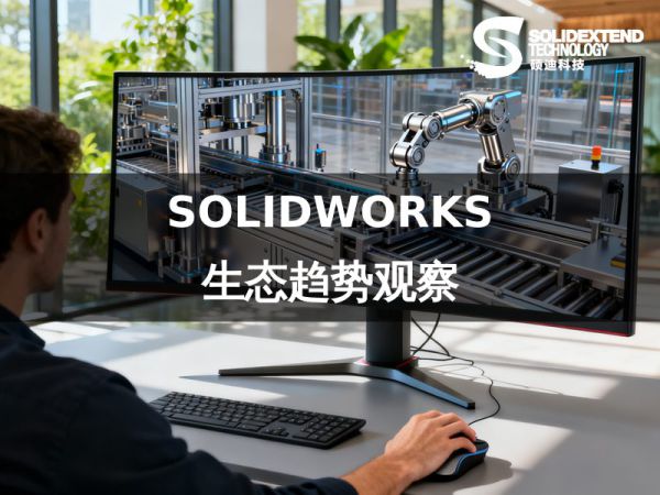 工程师在整洁的数字化工位上，通过 PDM 系统一键调取复杂的非标自动化产线装配体模型