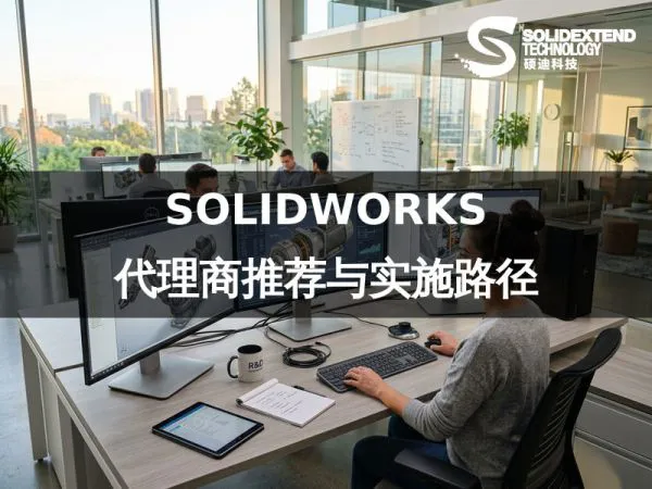 整洁的数字化研发中心内，工程师正在通过多屏协作处理复杂的大型机械装配体模型